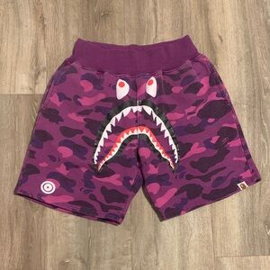 Bape Purple Camouflage Shark Shorts